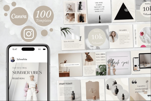100 Beige Instagram Templates for a Cohesive Feed