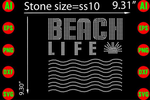 Beach Life Rhinestone Templates: Instant Sparkle for Your Projects