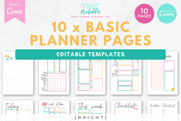 Canva Planner Templates | BRIGHT: Your Ultimate Planner Kit