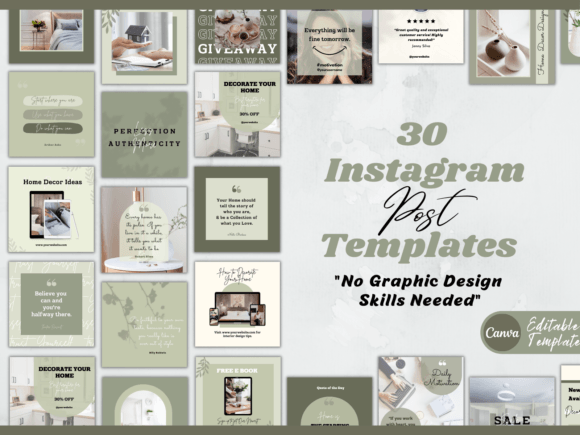 Green Creative Canva Templates for Instagram Quotes