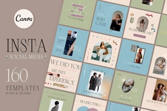 MANGO - 160 Bright Templates CANVA: A Complete Social Toolkit