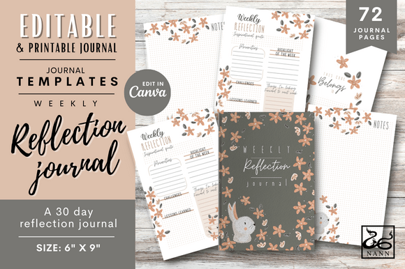 Reflection Journal Templates #86: Your Weekly Design Ally