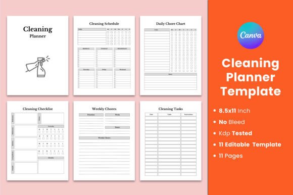 Streamline Your Home With Cleaning Planner Canva Templates