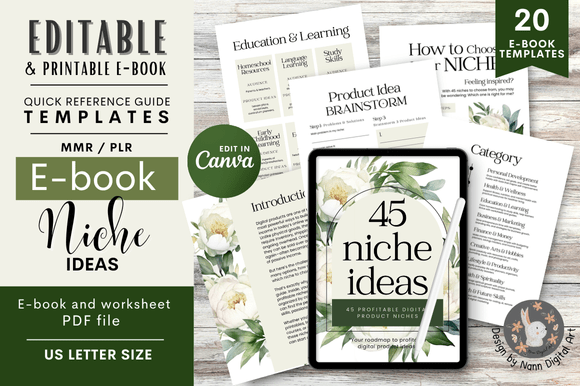 Unlock Your Next Digital Product with 45 Niche Ideas Ebook Templates